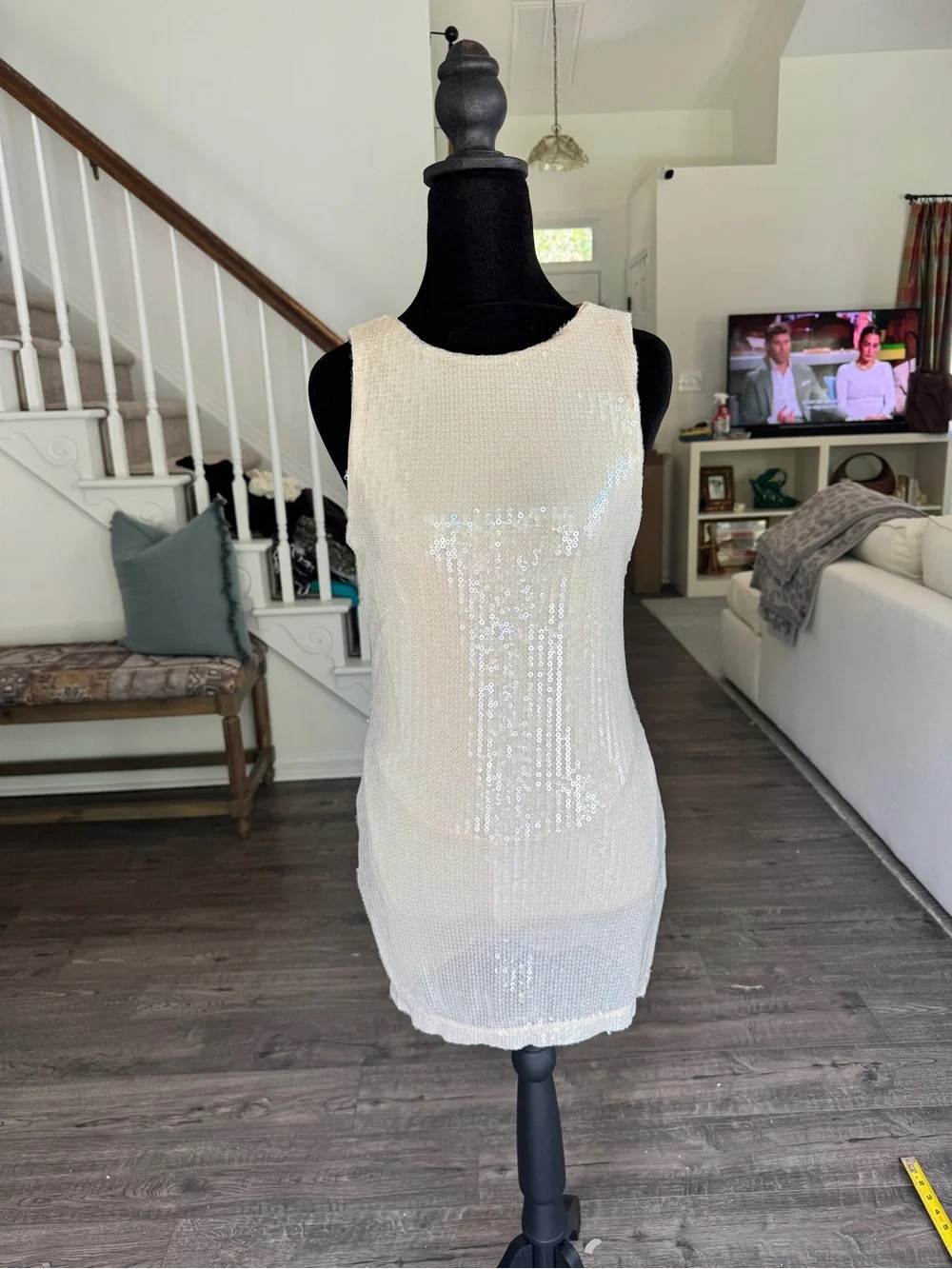 Princess Polly NWT Ivory Sequin Mini Dress w Built in Shorts
